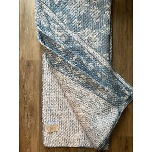 Shabby Chic Blue and White Floral Bed Quilt Coverlet